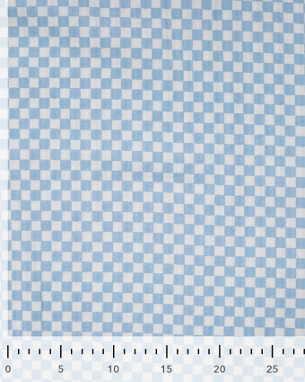 Tissu Coton Texturé Carreaux Bleu Blanc - Mercerine