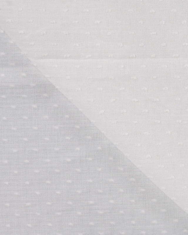 Tissu Plumetis de Coton Ecru - Mercerine