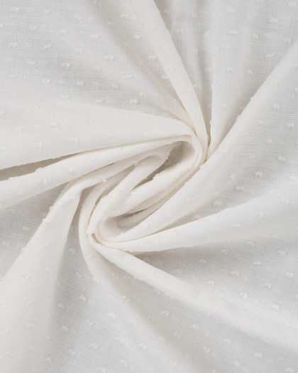 Tissu Plumetis de Coton Ecru - Mercerine