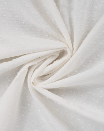 Tissu Plumetis de Coton Ecru - Mercerine
