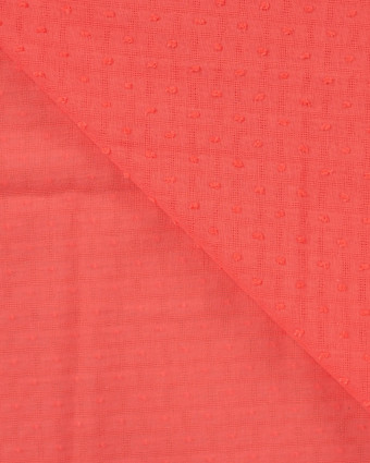 Tissu Plumetis de Coton Corail - Mercerine