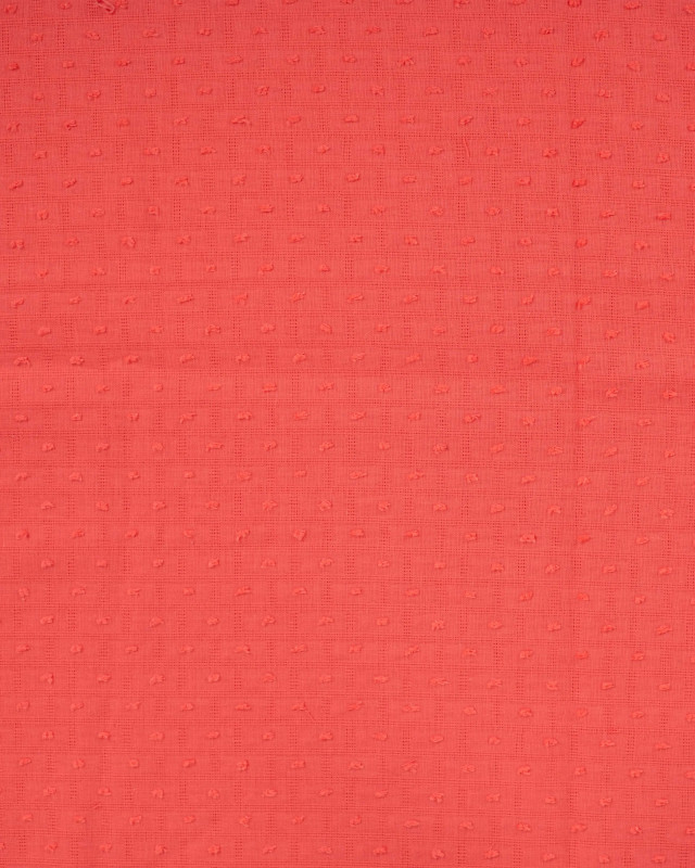 Tissu Plumetis de Coton Corail - Mercerine