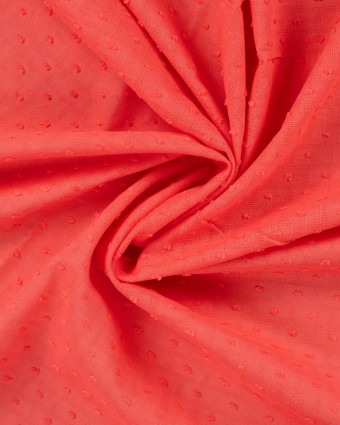 Tissu Plumetis de Coton Corail - Mercerine