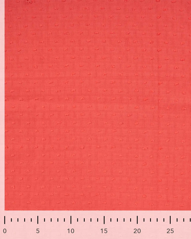 Tissu Plumetis de Coton Corail - Mercerine