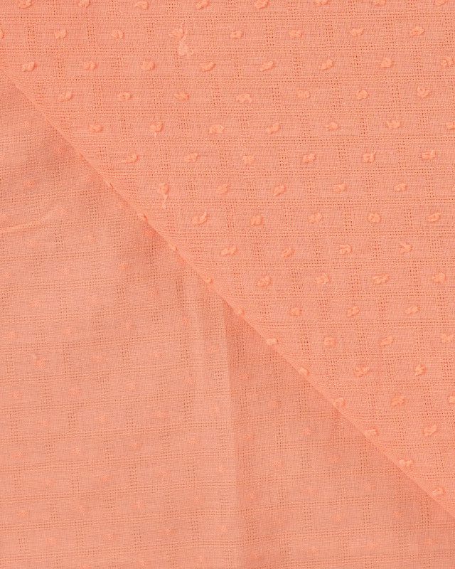 Tissu Plumetis de Coton Pêche - Mercerine