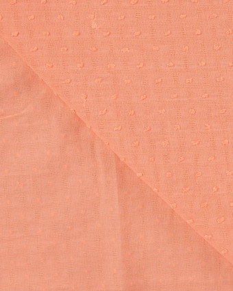 Tissu Plumetis de Coton Pêche - Mercerine
