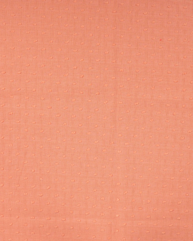 Tissu Plumetis de Coton Pêche - Mercerine