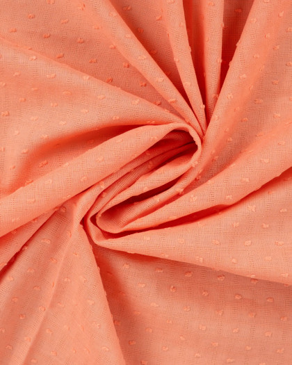 Tissu Plumetis de Coton Pêche - Mercerine