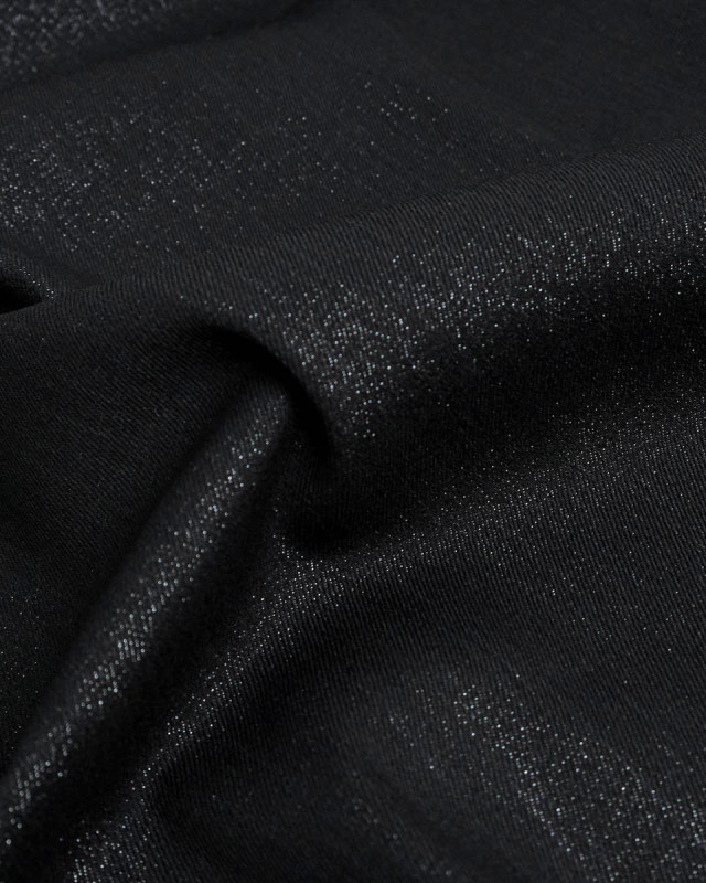 Tissu Jean Noir Lurex Argent Epais - Mercerine