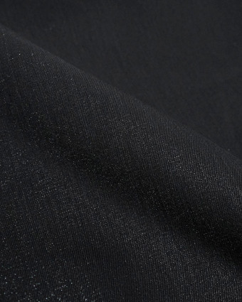 Tissu Jean Noir Lurex Argent Epais - Mercerine