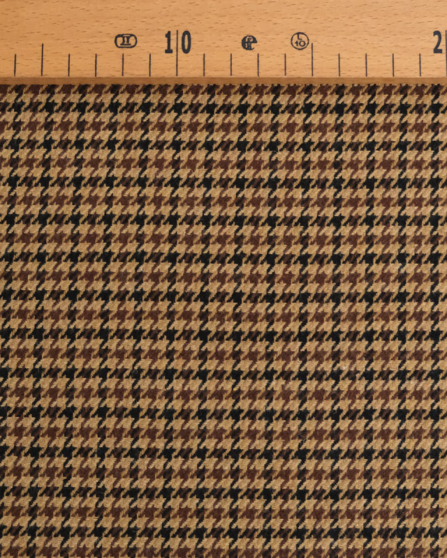 Tissu Tartan Pied de Poule Café - Mercerine