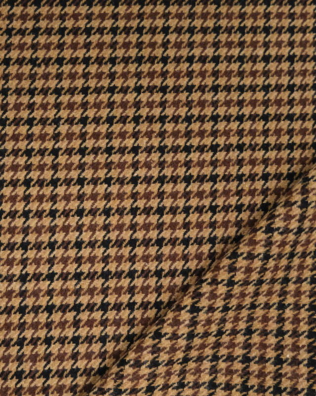 Tissu Tartan Pied de Poule Café - Mercerine