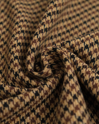 Tissu Tartan Pied de Poule Café - Mercerine