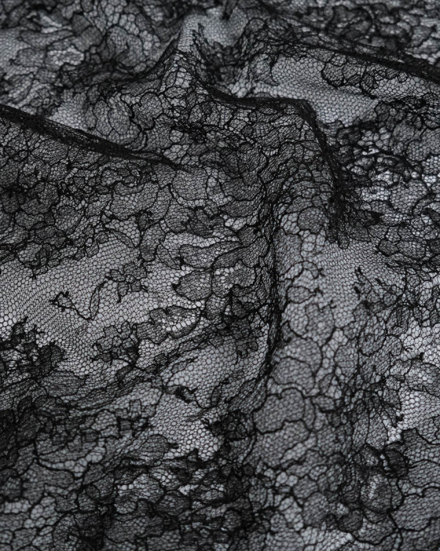 Dentelle Fabrication Française Noir Eglantine - Mercerine