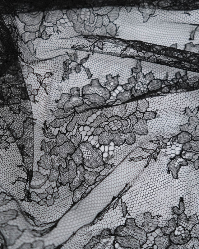 Dentelle Fabrication Française Noir Eglantine - Mercerine