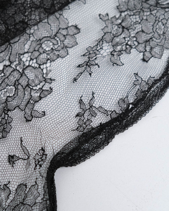 Dentelle Fabrication Française Noir Eglantine - Mercerine