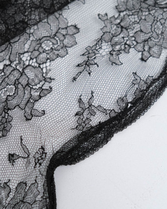 Dentelle Fabrication Française Noir Eglantine - Mercerine