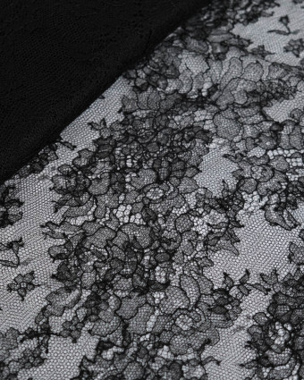 Dentelle Fabrication Française Noir Eglantine - Mercerine