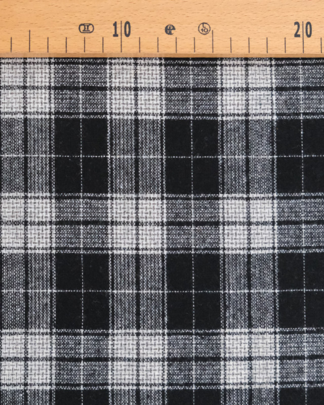 Tissu Tartan Carreaux Noirs et Blancs - Mercerine