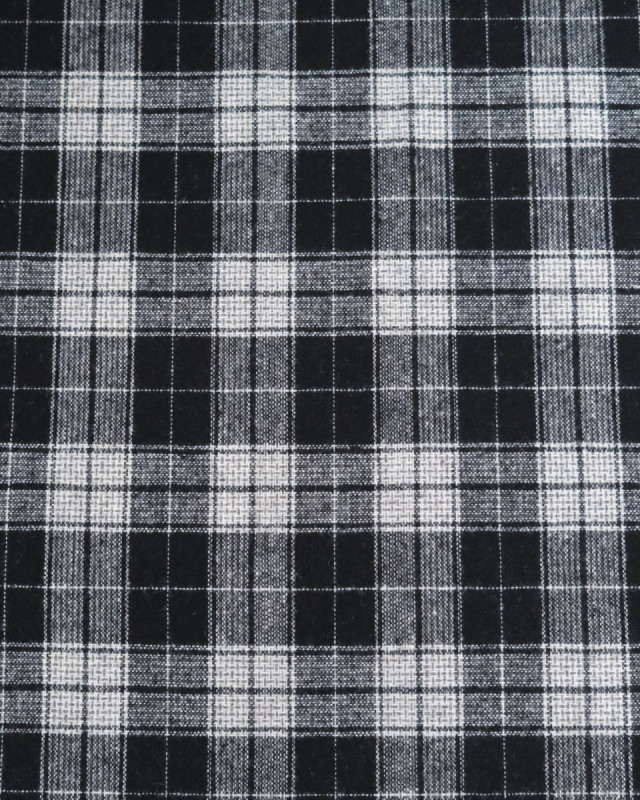 Tissu Tartan Carreaux Noirs et Blancs - Mercerine