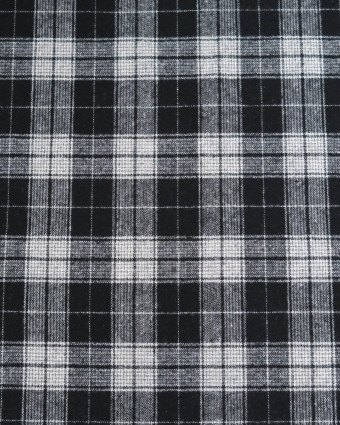 Tissu Tartan Carreaux Noirs et Blancs - Mercerine