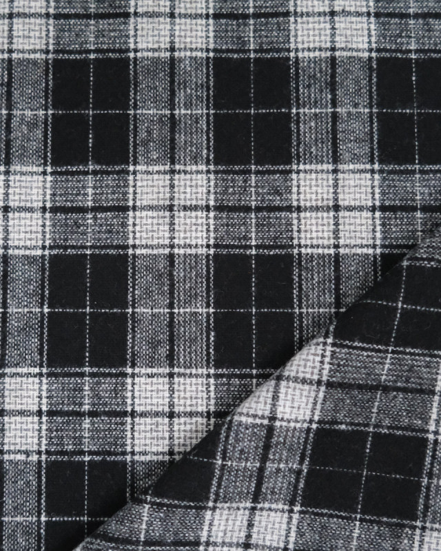 Tissu Tartan Carreaux Noirs et Blancs - Mercerine