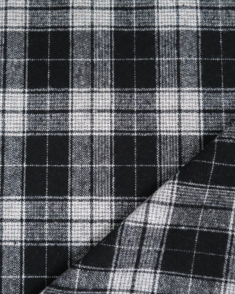 Tissu Tartan Carreaux Noirs et Blancs - Mercerine