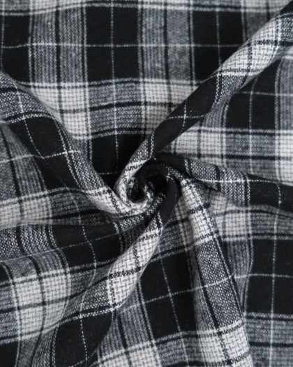 Tissu Tartan Carreaux Noirs et Blancs - Mercerine