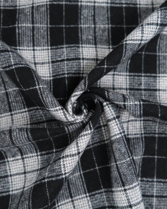 Tissu Tartan Carreaux Noirs et Blancs - Mercerine