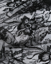 Dentelle Fabrication Française Noir Grande Fleur