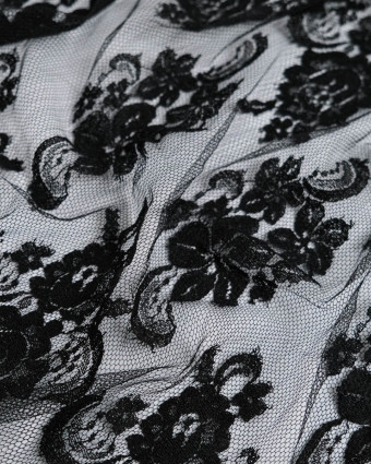 Dentelle Fabrication Française Noir Festonnée - Mercerine