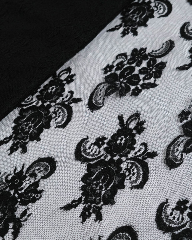 Dentelle Fabrication Française Noir Festonnée - Mercerine