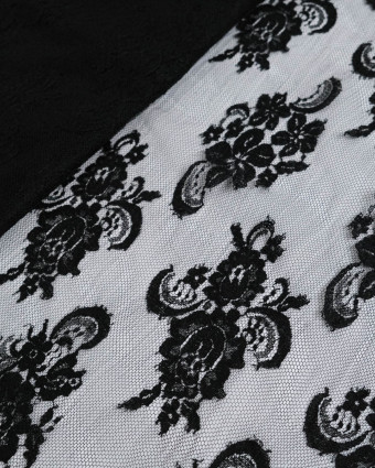 Dentelle Fabrication Française Noir Festonnée - Mercerine
