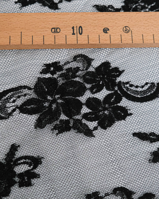 Dentelle Fabrication Française Noir Festonnée - Mercerine