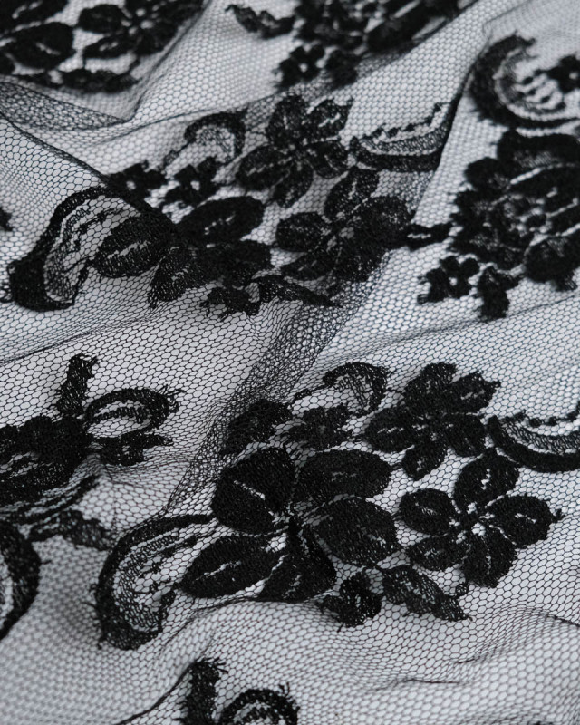 Dentelle Fabrication Française Noir Festonnée - Mercerine