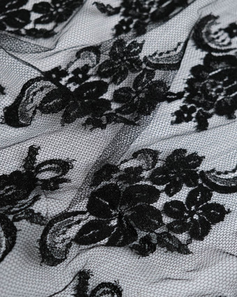Dentelle Fabrication Française Noir Festonnée - Mercerine