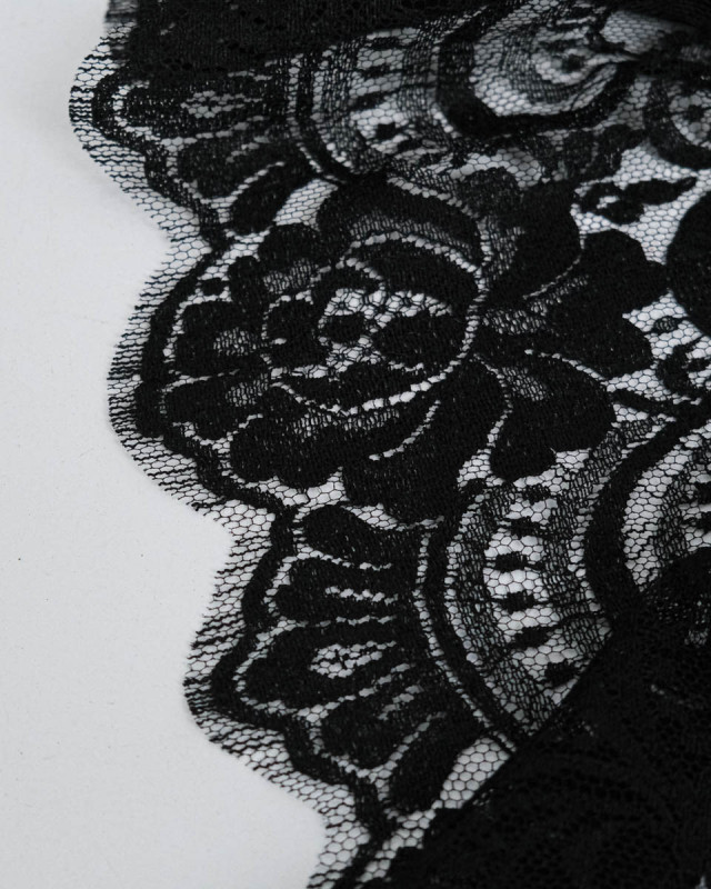 Dentelle Fabrication Française Noir Festonnée - Mercerine