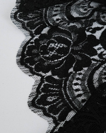 Dentelle Fabrication Française Noir Festonnée - Mercerine