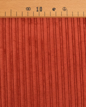 Tissu Velours Côtelé Envers Sherpa Terracotta - Mercerine