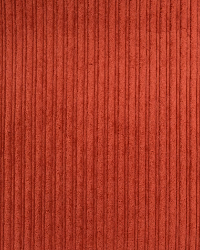 Tissu Velours Côtelé Envers Sherpa Terracotta - Mercerine
