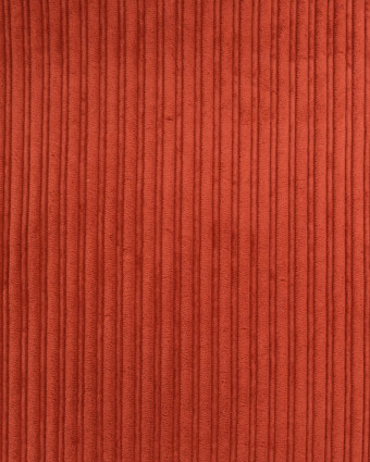 Tissu Velours Côtelé Envers Sherpa Terracotta - Mercerine