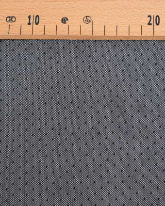 Dentelle Maille Pois Fabrication Française Noir - Mercerine