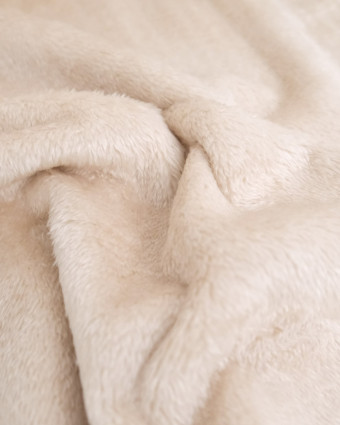 Tissu Velours Côtelé Envers Sherpa Blanc - Mercerine