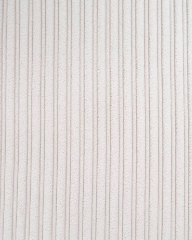 Tissu Velours Côtelé Envers Sherpa Blanc - Mercerine