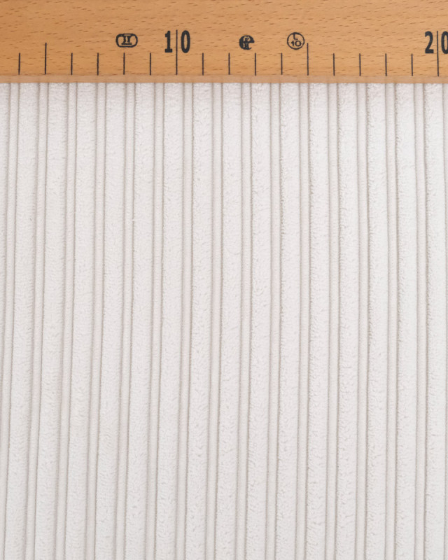 Tissu Velours Côtelé Envers Sherpa Blanc - Mercerine