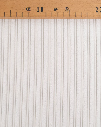 Tissu Velours Côtelé Envers Sherpa Blanc - Mercerine