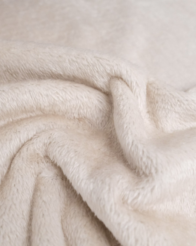 Tissu Velours Côtelé Envers Sherpa Bleu Jean - Mercerine