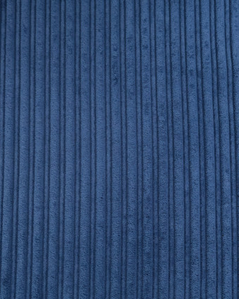 Tissu Velours Côtelé Envers Sherpa Bleu Jean - Mercerine