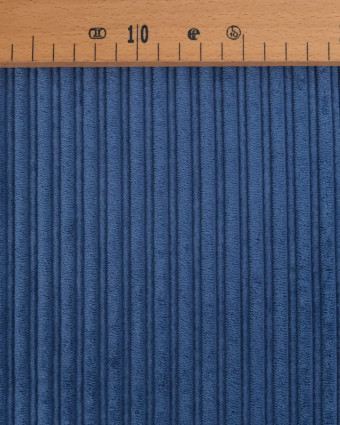 Tissu Velours Côtelé Envers Sherpa Bleu Jean - Mercerine