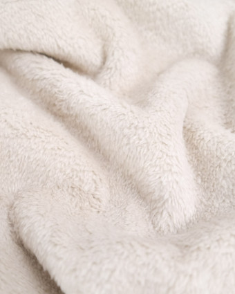 Tissu Velours Côtelé Envers Sherpa Anthracite - Mercerine